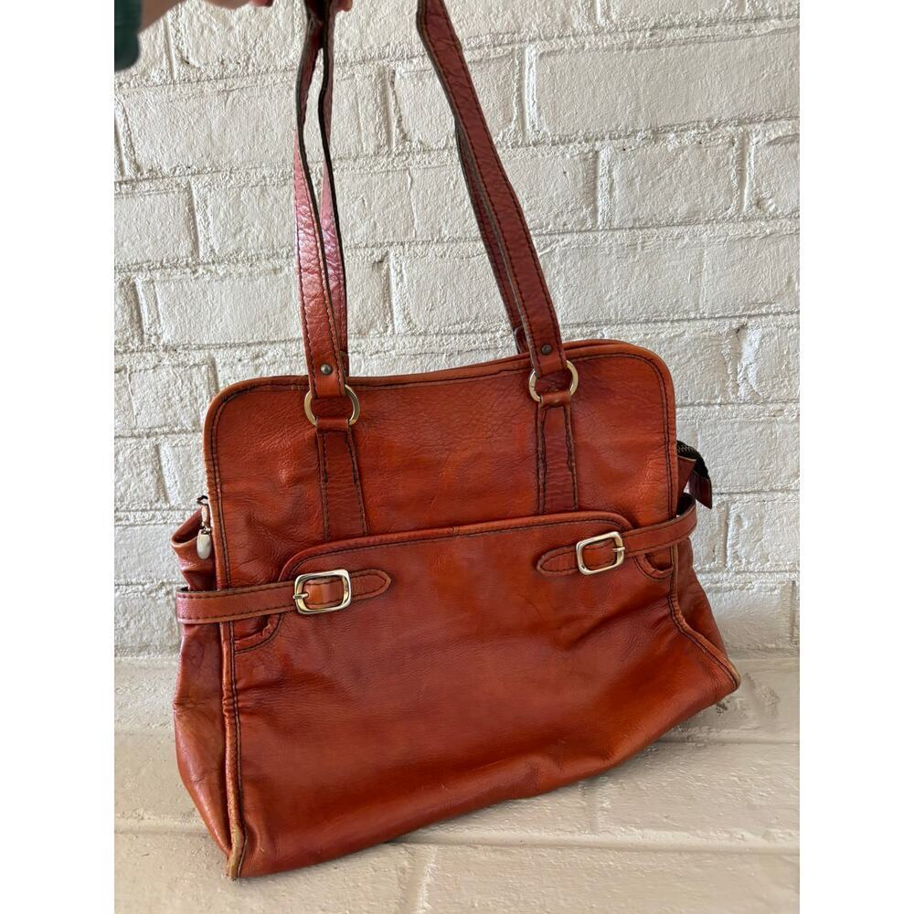 Vintage 1960s Caramel Leather Shoulder Bag